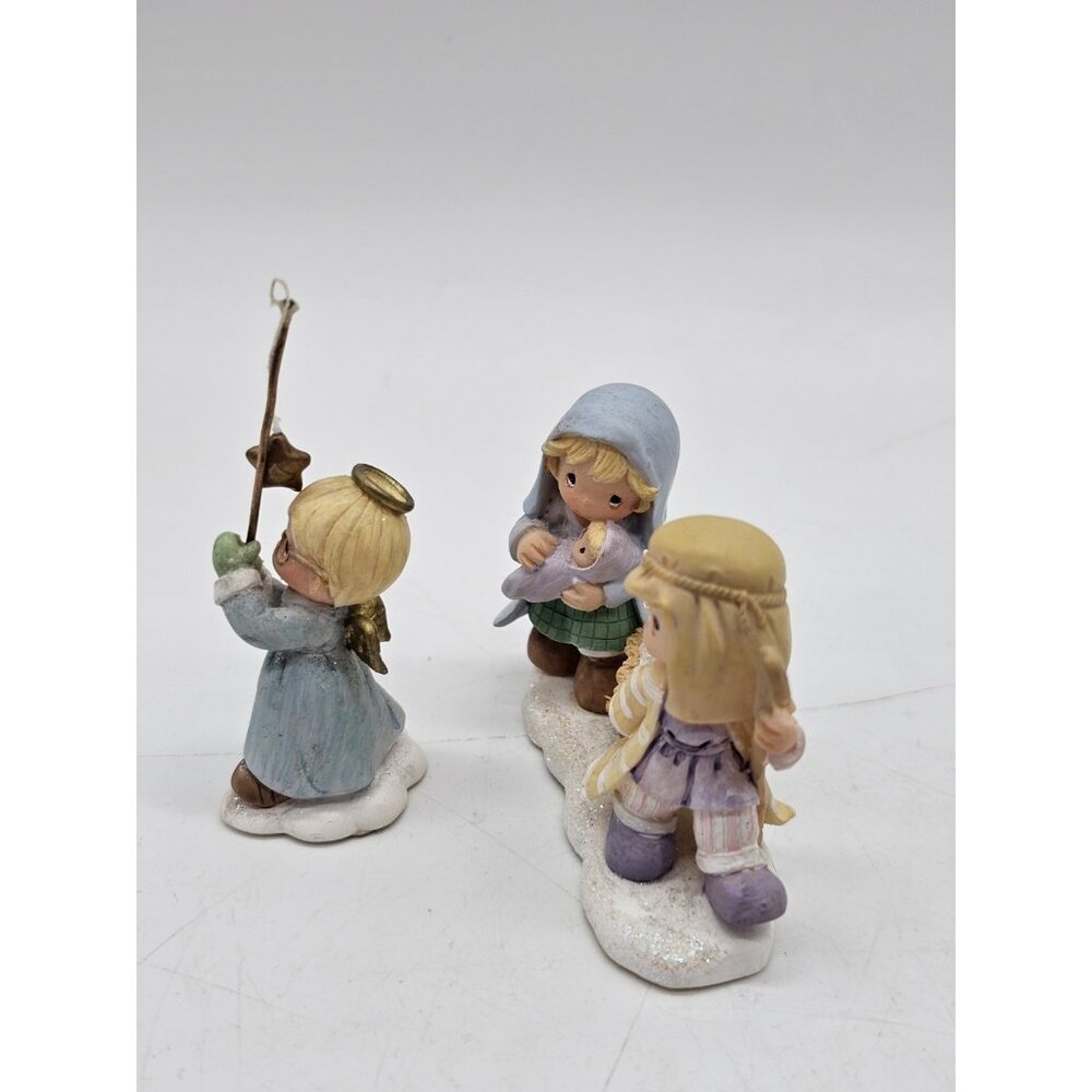 Precious Moments Nativity Holy Family & Angel With Star Mini Figurines Christmas - Picture 4 of 13